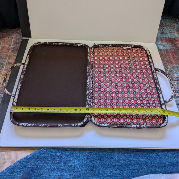 Vera Bradley Imperial Toile Brown & Pink Larger Laptop Case - Picture 13 of 16